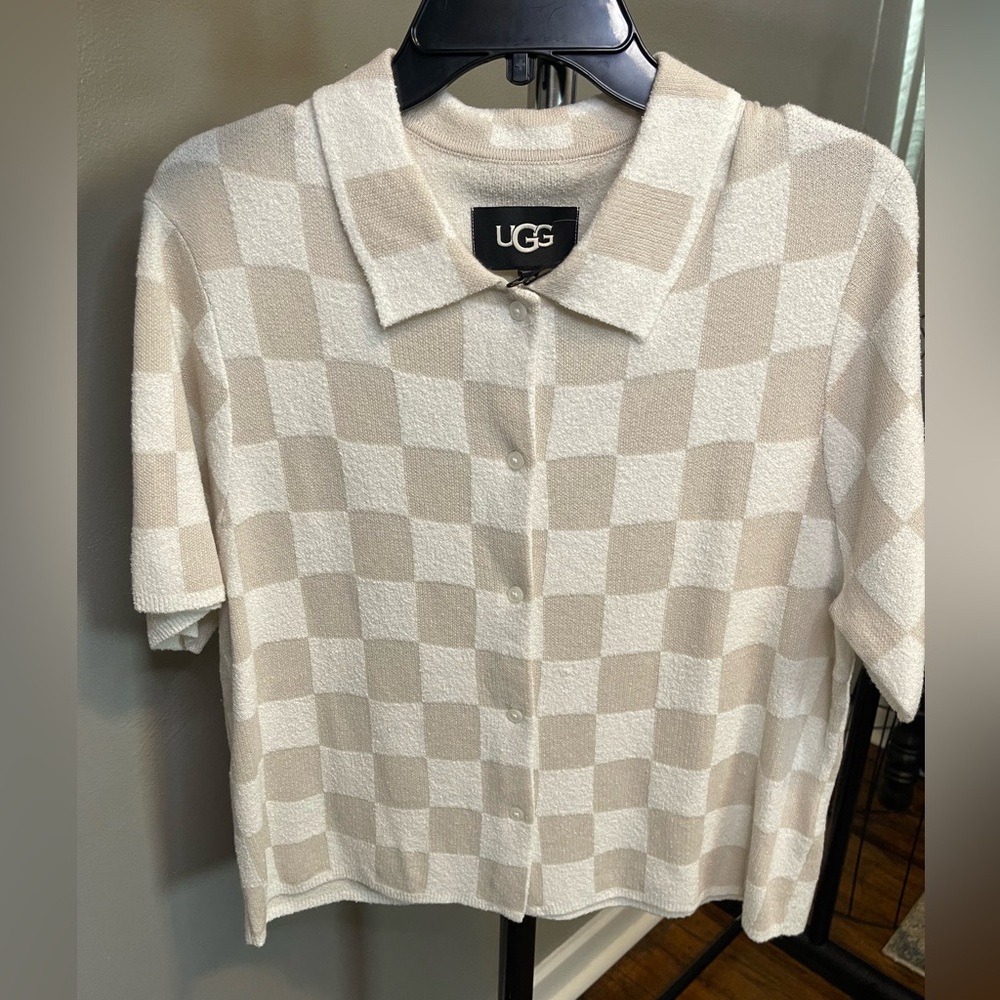 NWT- UGG- womens Jeannie buttondown sweater - Nimbus / Antique color- Size L